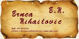 Brnča Mihailović vizit kartica